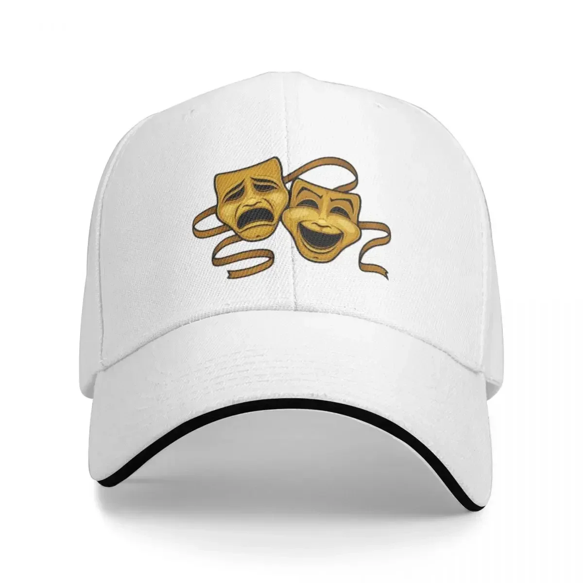 2026 Gold Comedy And Tragedy Theater Masks Cap Fashion Casual Baseball Caps Adjustable Hat Hip Hop Summer Unisex Baseball Hats