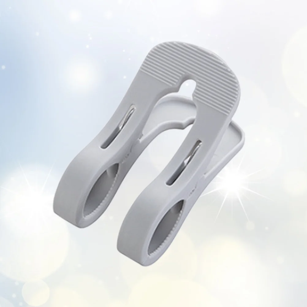 

10pcs Windproof Clips Clothespin Large Plastic Non-Slip Quilt Clothes Laundry Clips Light Grey windproof clothes clip