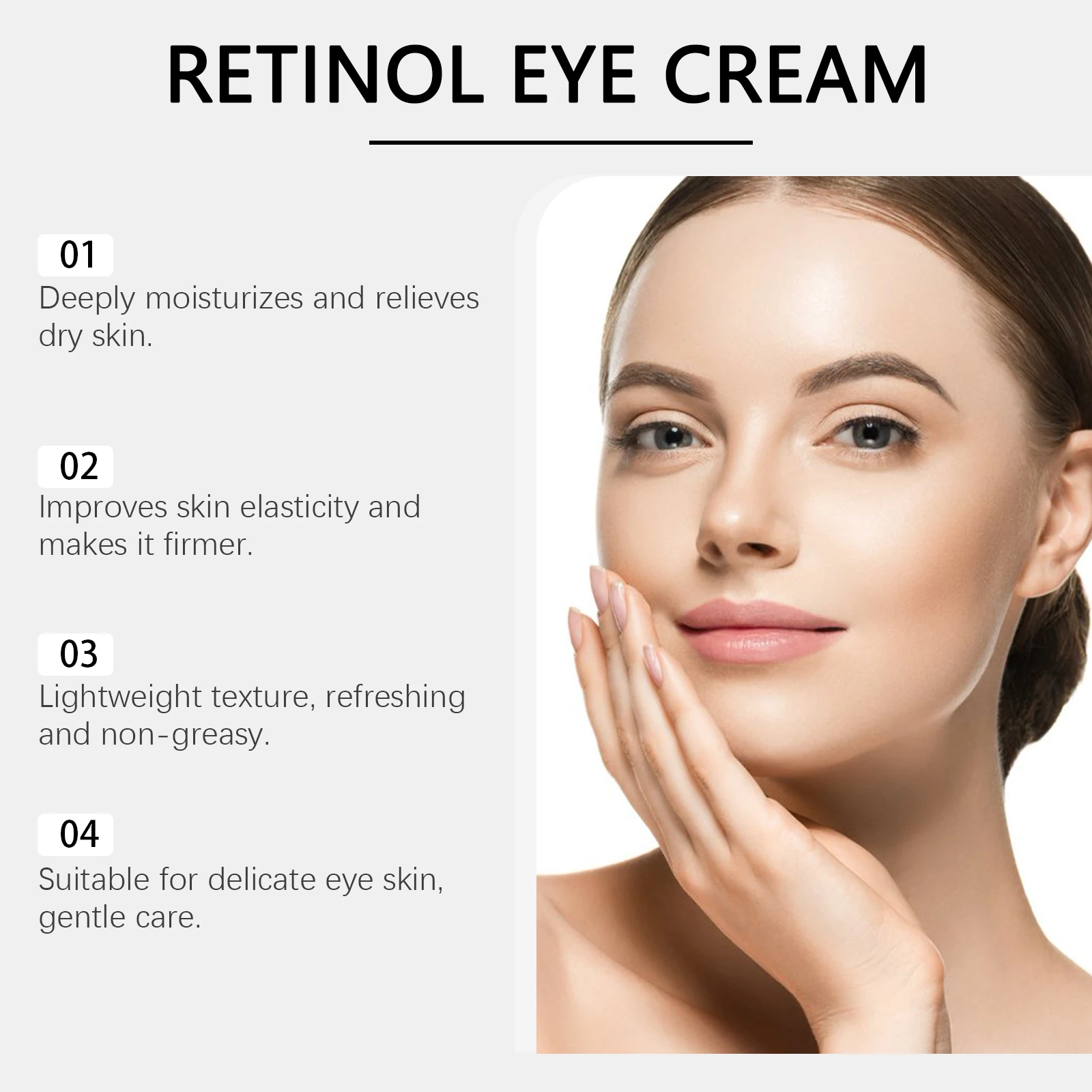 Crème pour les yeux au rétinol pour l'élimination des cernes contre le vieillissement, Anti-rides, traitements gonflés pour les yeux, crème d'élimination des graisses sous les yeux