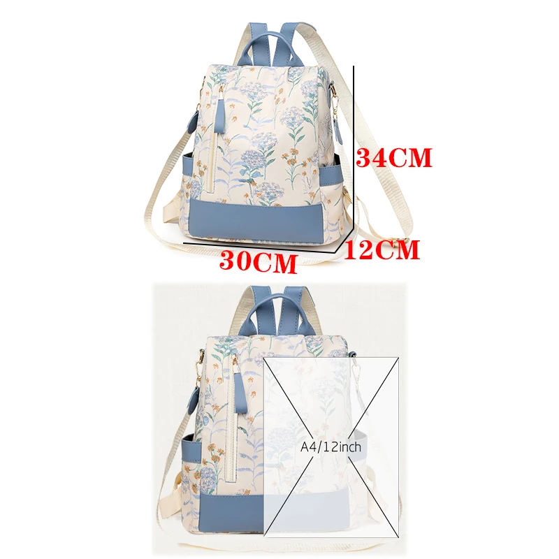 Fashion Color Blocking PU Leather Backpacks Multi Function Anti Theft Design Women's Backpack Large Capacity Leisure Travel Bags