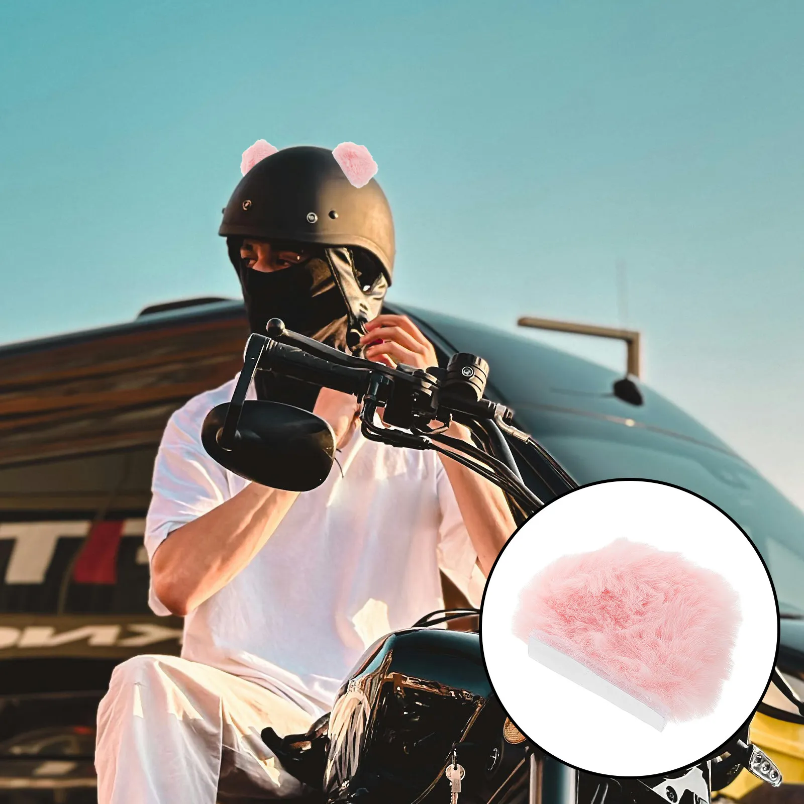 

1Pair Bear Ear Decoration Detachable Motorcycle Scooter Accessory for Women Stylish Animal Ear Topper Ornament