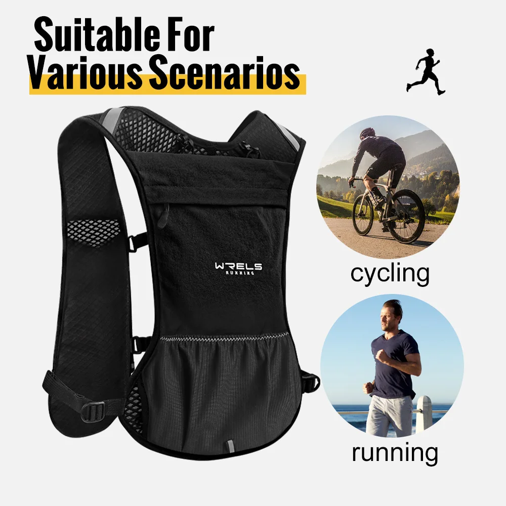 WRELS Outdoor Trail Running Backpack Ultralight Women Men Hiking Cycling Marathon Jogging Vest Lightweight Water Chest Pack