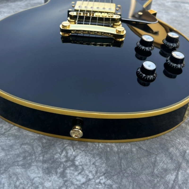 Black Gold Piece Yellow Border Rock Guitar LPS Factory Straight Peach Blossom Core Body Rosewood Fingerboard Free Delivery