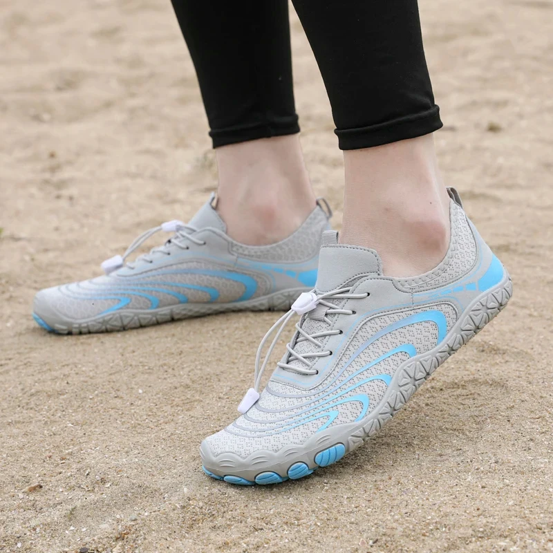 

Light Grey Quick Dry Aqua Shoes Anti-slip Wading Shoes Barefoot Water Sneakers For Outdoor Beach Swimming Diving Surf