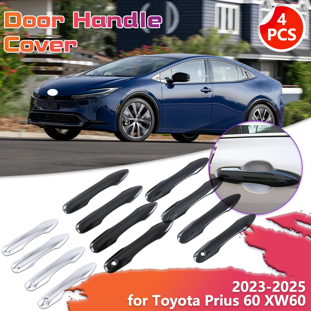 Car Door Handle Cover for Toyota Prius 60 XW60 2023 2024 2025 Hybrid Sticker Trim Exterior Scratch Protective Cover Accessories