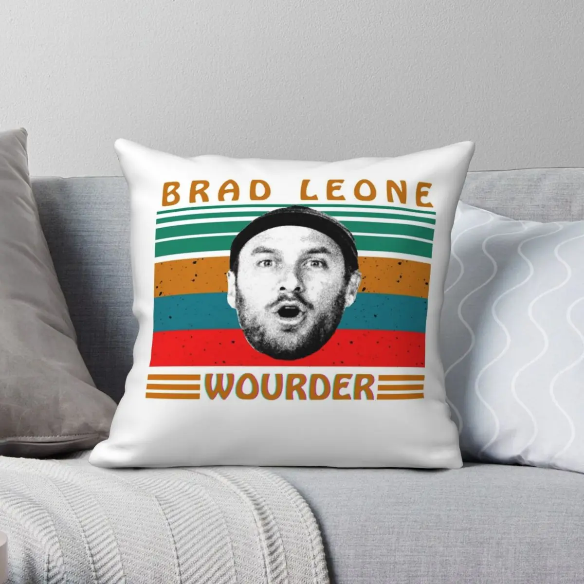 

Retro Brad Leone Square Pillowcase Polyester Linen Velvet Pattern Zip Decor Car Cushion Cover