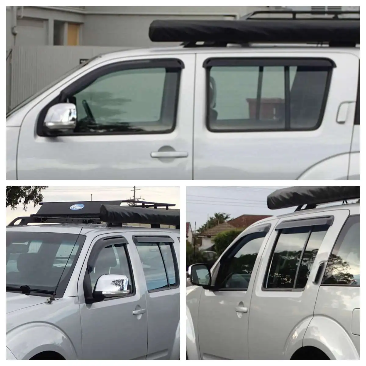 4PCS Car Window Wind Deflectors Tinted FOR NISSAN PATHFINDER R51 2005 2006 2007 2008 2009 2010-2013 Awnings Shelters