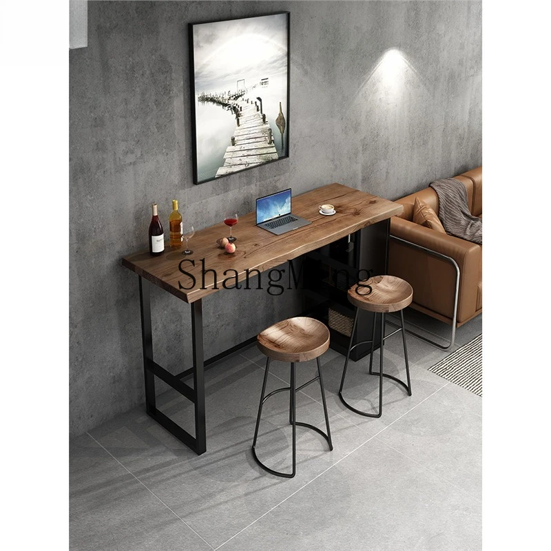 

ZYY solid wood bar table household partition small locker kitchen wall wine bar table and chairs