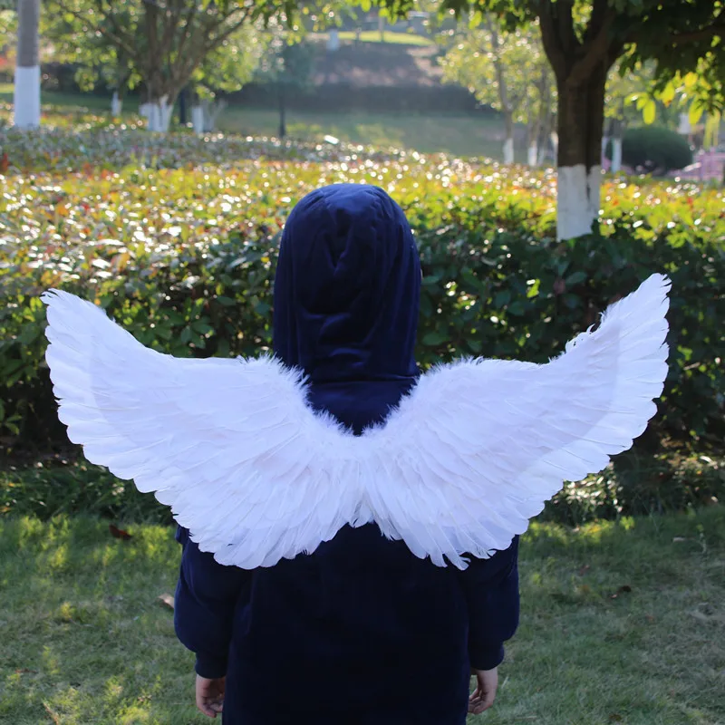 Angel Wing Wit Zwart Veren Vleugels Volwassen Kinderen Verjaardagscadeau Cosplay Wing Show Halloween Kerstfeest Kostuum Prop