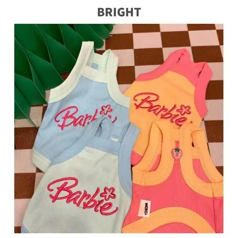 

Hot Miniso Spring and Autumn Models Pet Vest Vest Y2K Barbie Cartoon Cute Cat Dog Towable Pet Clothing Fashion Pet Supplies
