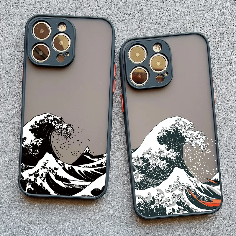 Fashion Japan The Great Wave Of Kanagawa custodia per telefono per iPhone XS X XR 13 12 Mini 11 14 15 16 Pro Max 7 8 Plus Cover Art Fundas