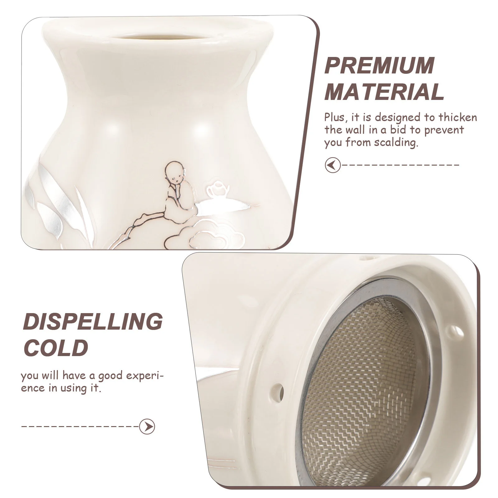 

Portable Moxibustion Pot Ceramic Heat Insulated Cup for Smooth Circulation Ideal Self Care Massage Device for Women Men Seniors