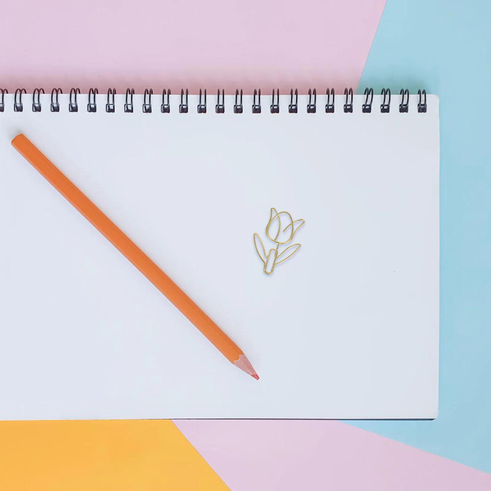 20 قطعة دبابيس ورق زهرة لطيف توليب على شكل دبابيس ورق مقاطع ملف الزخرفية الكرتون ورقة حامل قصاصة دبابيس ورق الكرتون