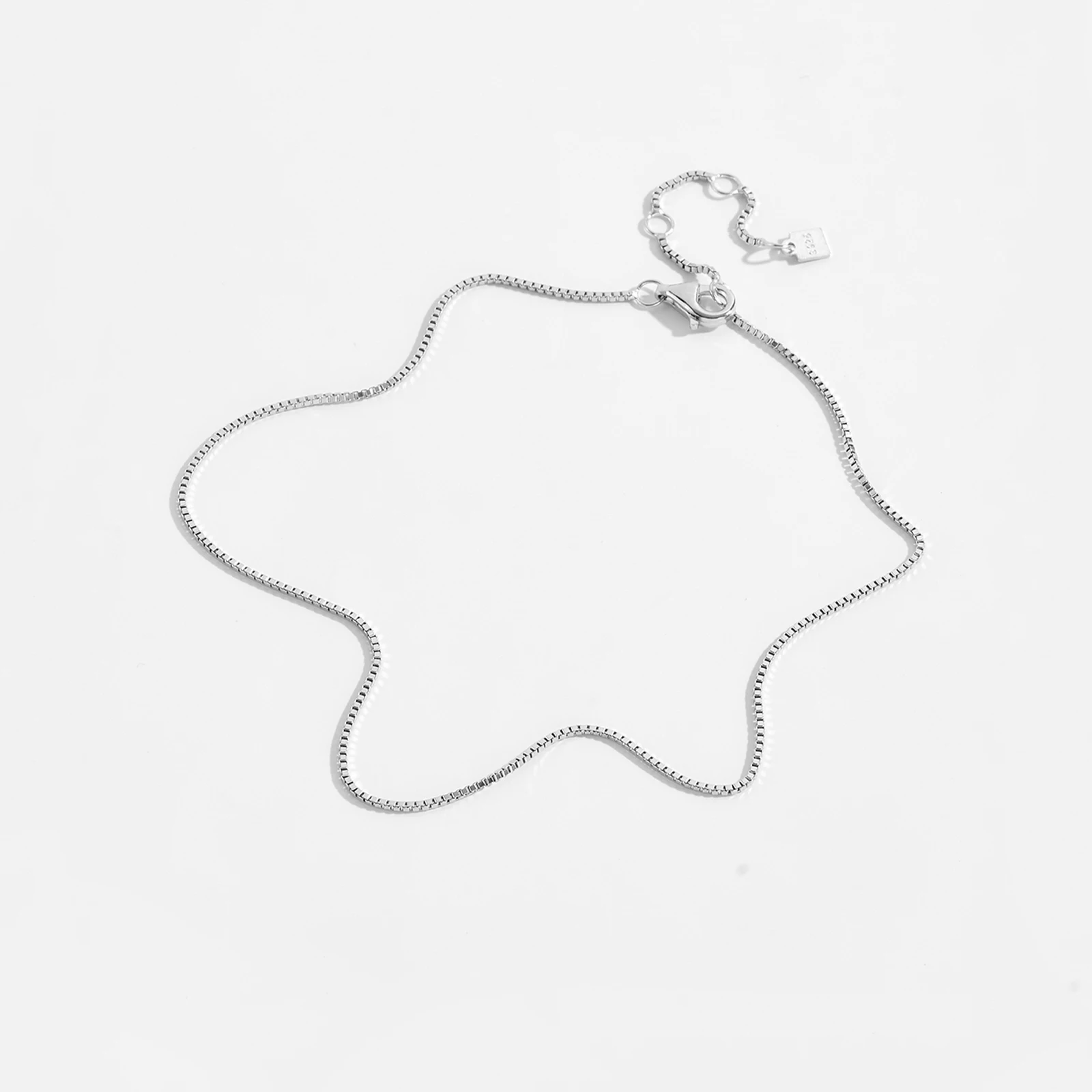 ANDYWEN 925 Sterling Silver Gold Baby Box Chain Anklet Slim Chains For Foot Women Luxury Simple Fine Jewelry Gift Wedding Party