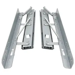 1 Set Telescopic Dining Table Lift Slides Rails Interchange Between Square And Round Tables Push-pull Hidden Table Hardware