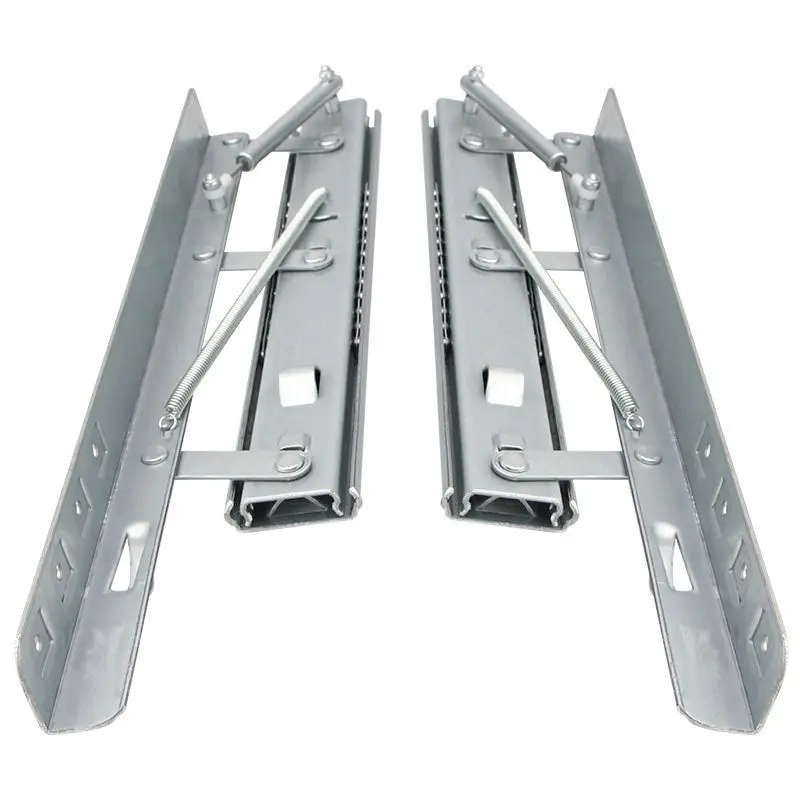 Telescópica Mesa de Jantar Elevador Slides Trilhos Intercâmbio entre Mesas Quadradas e Redondas Push-pull Hidden Hardware Tabela Set