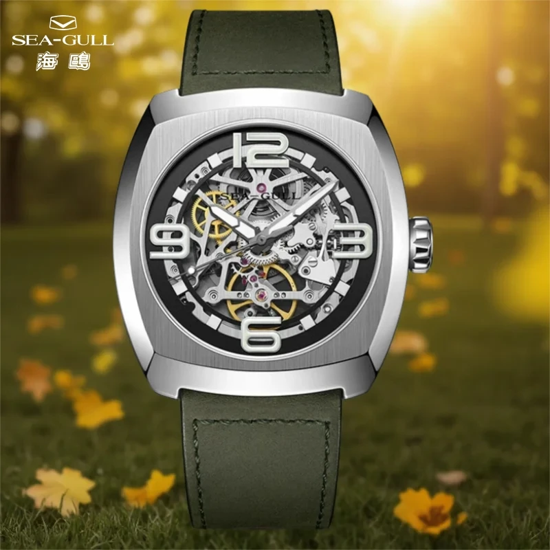 

Sea-Gull 44mm Mechanical Watches Skeleton Dial Luxury Men's Wristwatch Sapphire 316L Stainless Steel 5Bar Waterproof Clock 6167K
