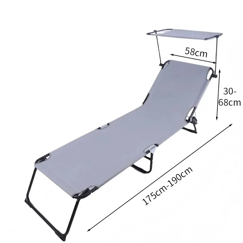 Portable folding steel bed, thick sleeping mat comfortable courtyard leisure outdoor hotel camping
