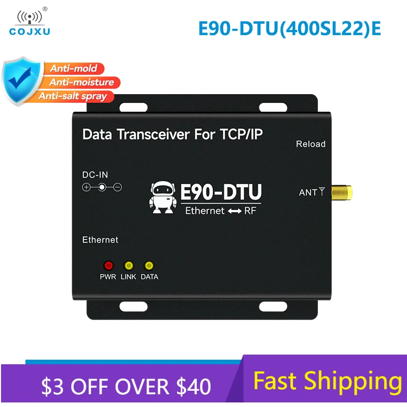 LoRa Wireless Data Transmission Gateway 230/433/868/915Mhz Ethernet Gateway 22/30dBm COJXU E90-DTU Series MQTT RSSI Modbus
