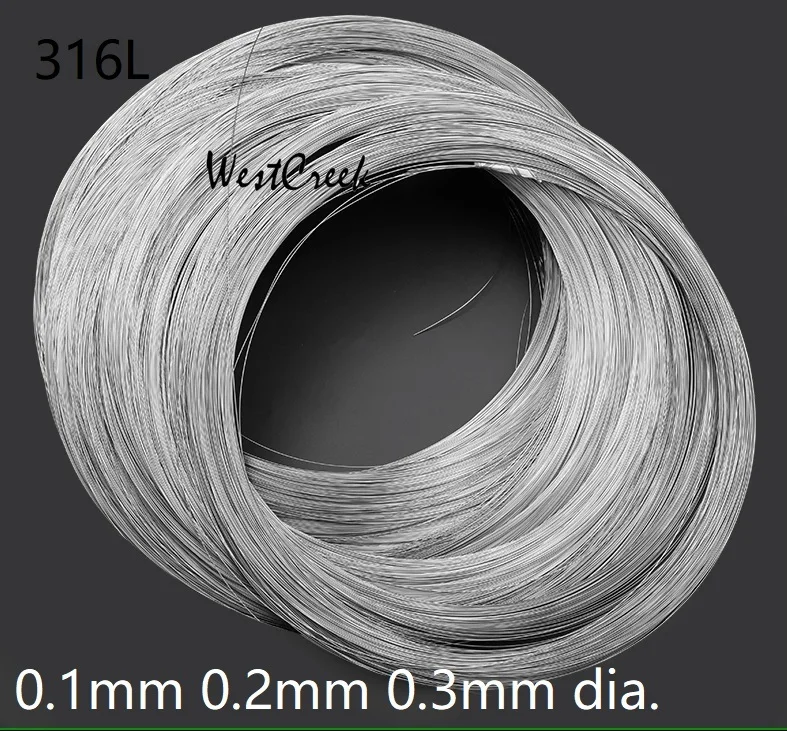 

WESTCREEK 0.3mm dia. 316L flexible wire 316 stainless steel wire Super fine soft Corrosion stainless steel wire back hydrogen