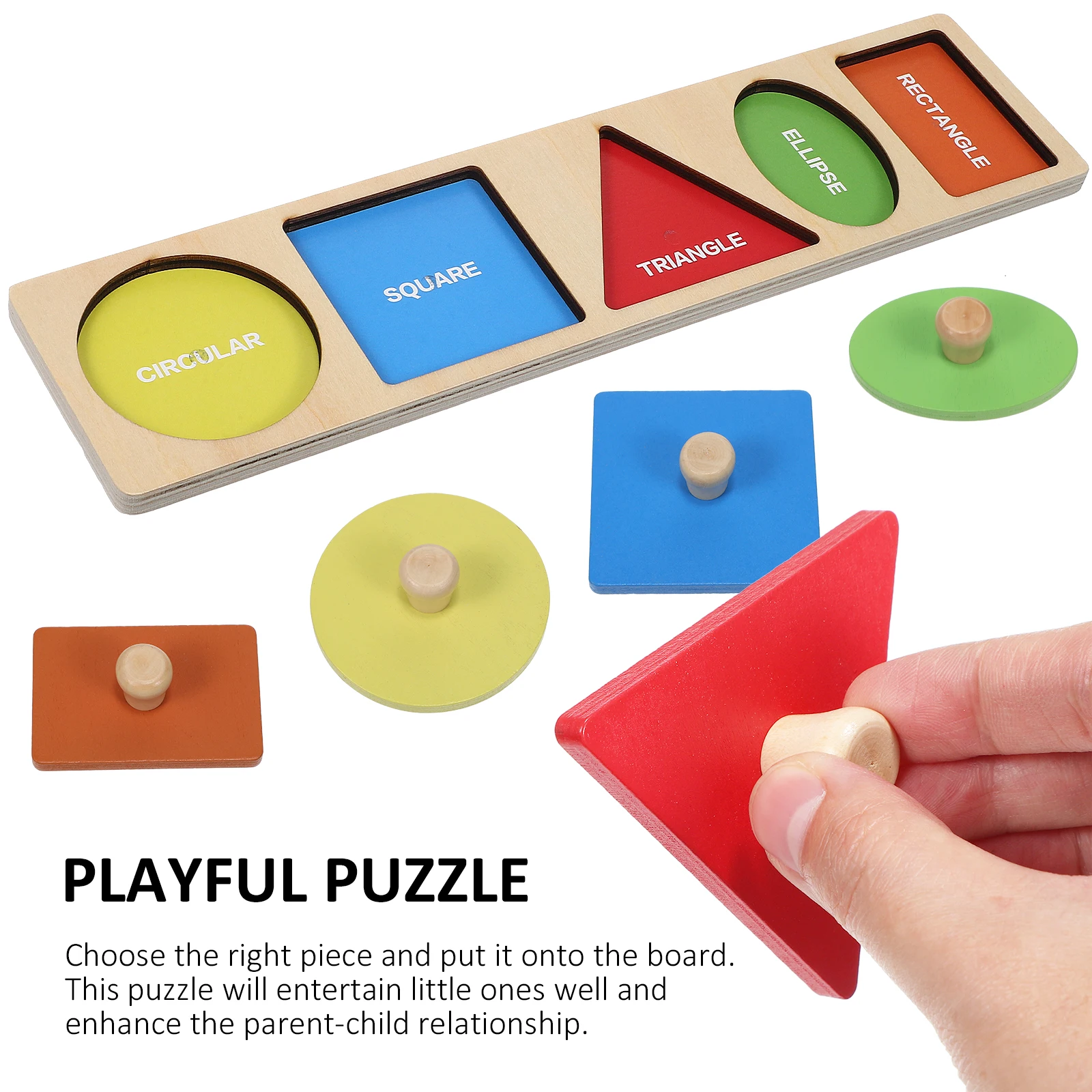 

Colorful Wooden Shape Puzzle Board Early Education Geometric Puzzles for Toddlers Enhance Shape Recognition Peg Puzzle Board