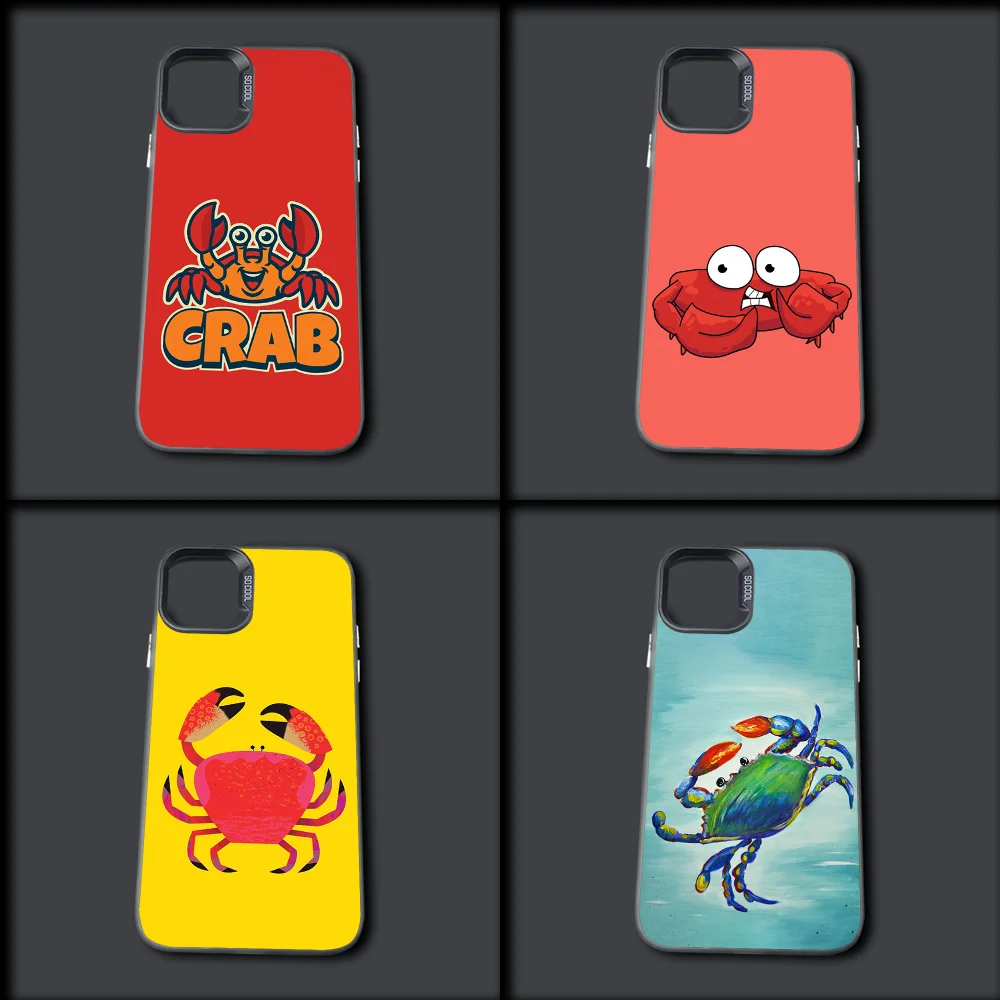 

Crab Cute Phone Case For iPhone 16,15,14,13,12,11,Mini,Pro,MAX Gray Silver Drop Matte Shockproof Back Cover