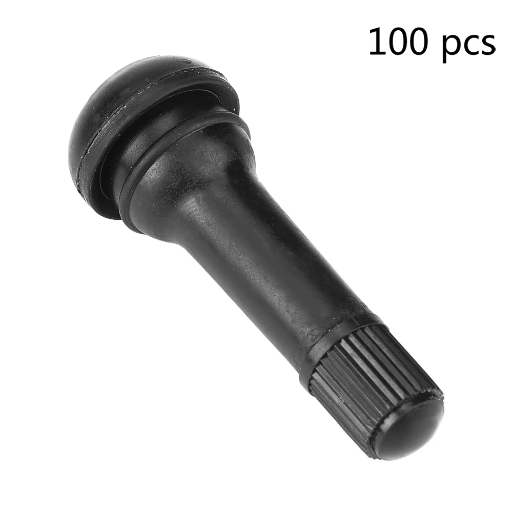 100Pcs Universal TR412 TR413 TR414 Snap-in Car Tubeless Tyre Valve Stems Rubber Alloy Vacuum Tire Air Valve for Auto Motorcycle