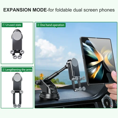 Imagen 2 del producto Eary para Z fold 7 6 5 soporte para teléfono de coche soporte para salpicadero soporte con ventosa con 360 ° Girar para Samsung S25 iPhone Xiaomi