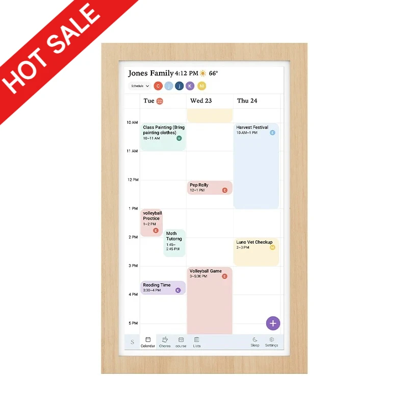 Smart Calendar, Digital Planner Screen, Family Calendar Clock, 15.6