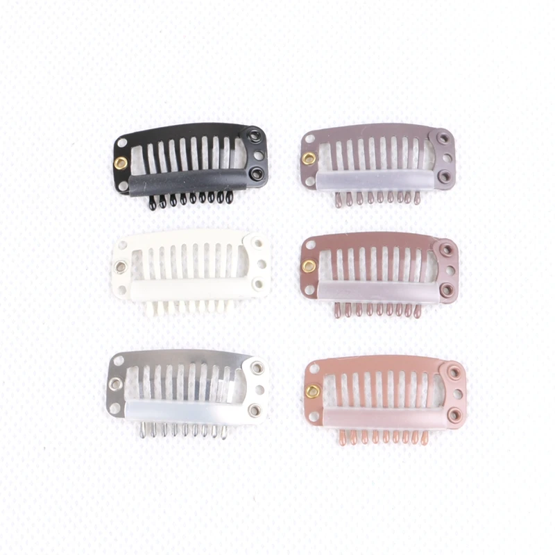 500 أجزاء/وحدة 3.2 سنتيمتر 9 الأسنان وصلات شعر أدوات شعر مستعار سيليكون المفاجئة كليب ل وصلات شعر/I شكل شعر مستعار كليب 6 ألوان