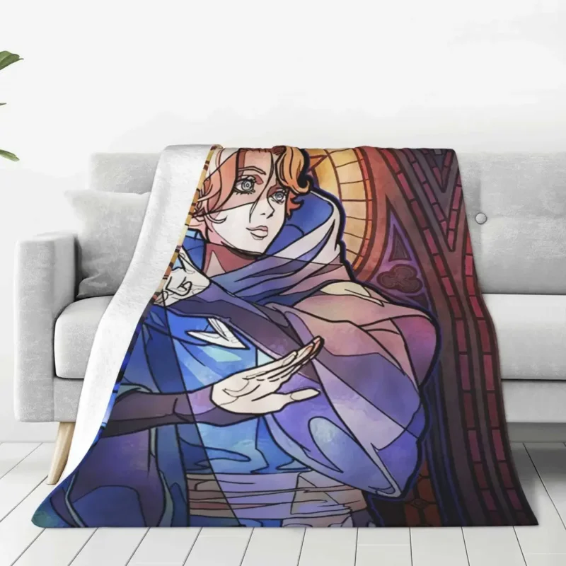 Manta de lana de Anime Maria Renard Castlevania, manta de verano, decoración de aire acondicionado, colchas suaves y cálidas