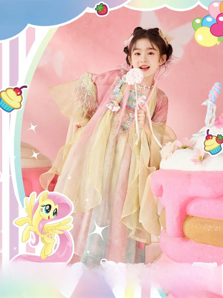 

Девятнадцать модифицированных юбок-ханьфу для девочек с эффектом звукового волна, мягких, как у феи, с большим рукавом, в стиле «Маленький кумин»