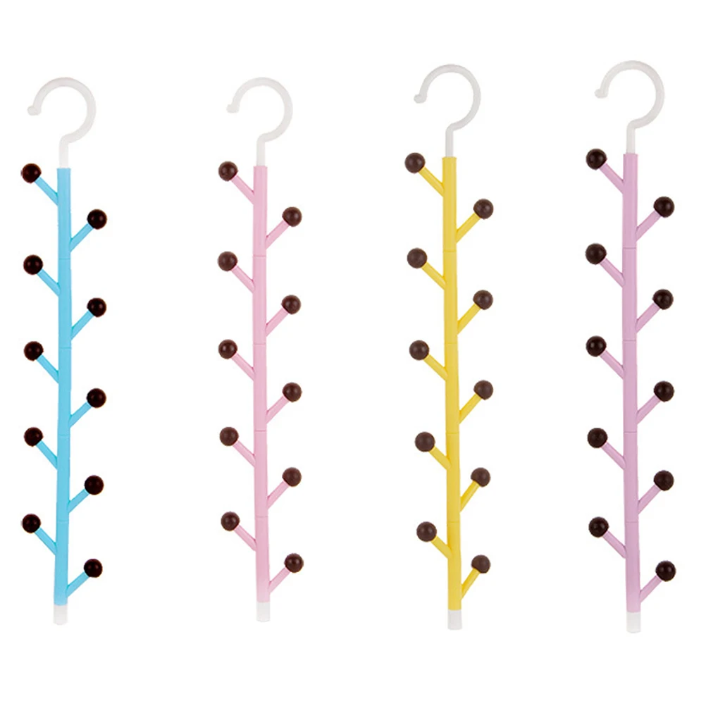 

360 Degree Rotating Wardrobe Hanger Premium Plastic Tree Shape Scarf Hat Necktie Belt ganizer Clothes Rack Closet Storage Home