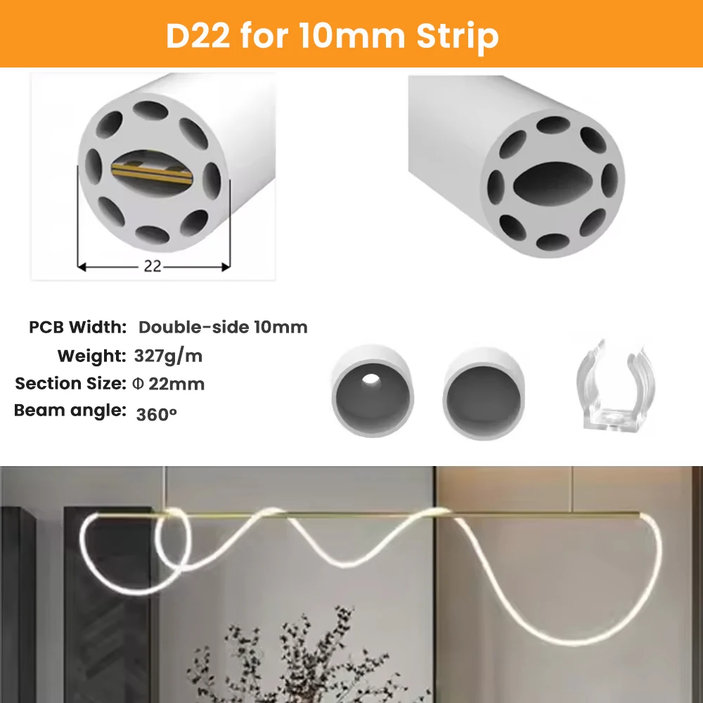 Round Silica Gel Covering Tube Neon Sign Flexible Soft Lamp Rope For 5/8/10mm PCB WS2812B WS2811 SK6812 LED Strip Light IP67