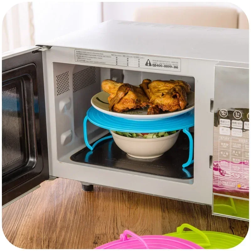 

Multifunctional Microwave Oven Heating Layered Steaming Tray Double Layer Shelf Bowl Holder Organizer Gadget Kitchen Accessories