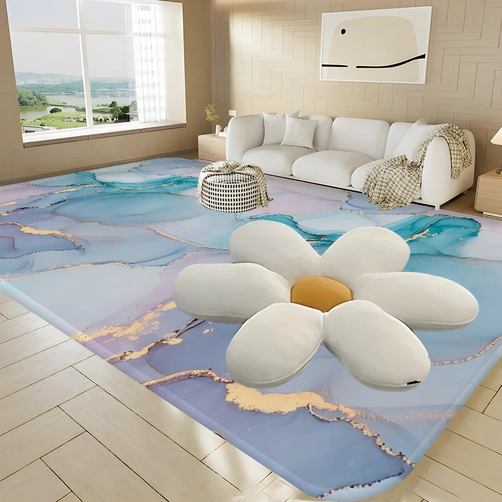 Marble Floor Mat INS Style Soft Bedroom Floor House Laundry Room Mat Anti-skid Bedside Area Rugs