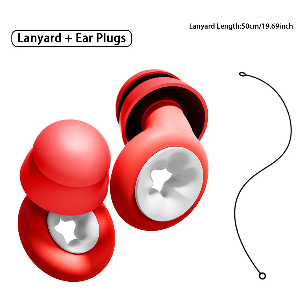 High Fidelity Silicone Earplugs for Concerts Musicians Motorcycles - Noise Reduction Ear Muffs with Lanyard for Noise Sensitivit