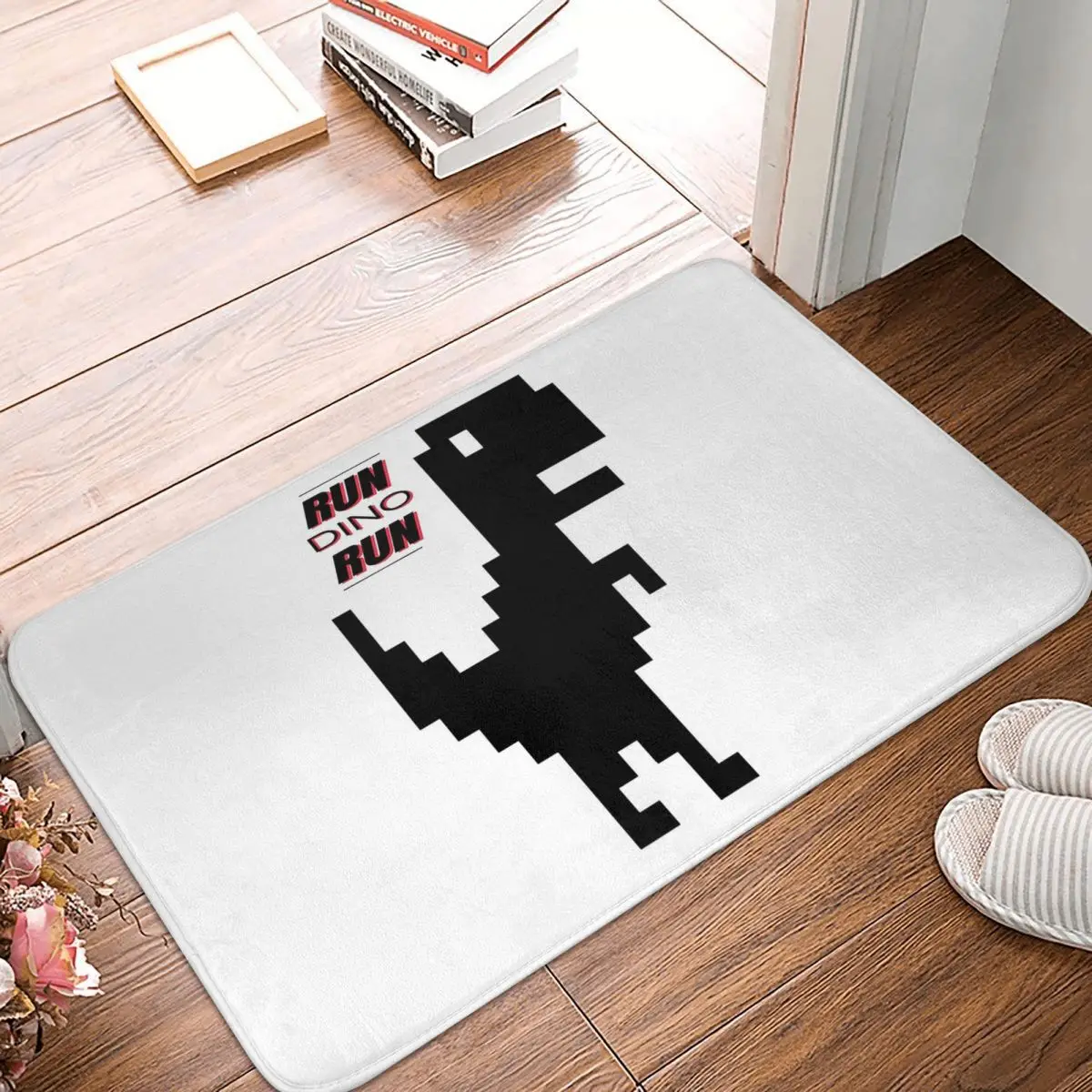 Offline Dino,T-Rex Dino,Dino Run, Funny Technology Non-slip Doormat Floor Mat Carpet Rug for Kitchen Entrance Home Footpad Mats