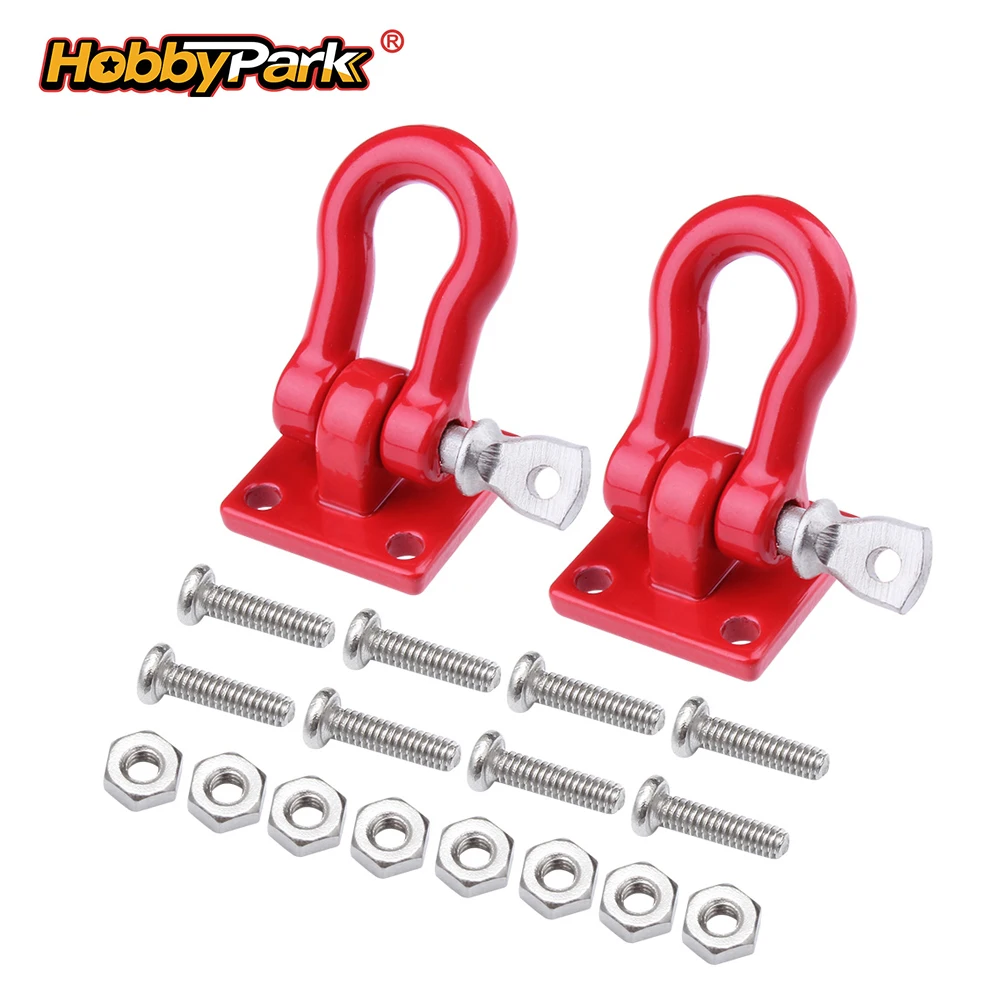 HobbyPark RC Rock Crawler Trailer Tow Hooks Shackles Tow Buckle Replacement for Axial SCX10 Tamiya CC01 TF2 D90 D110 1/10