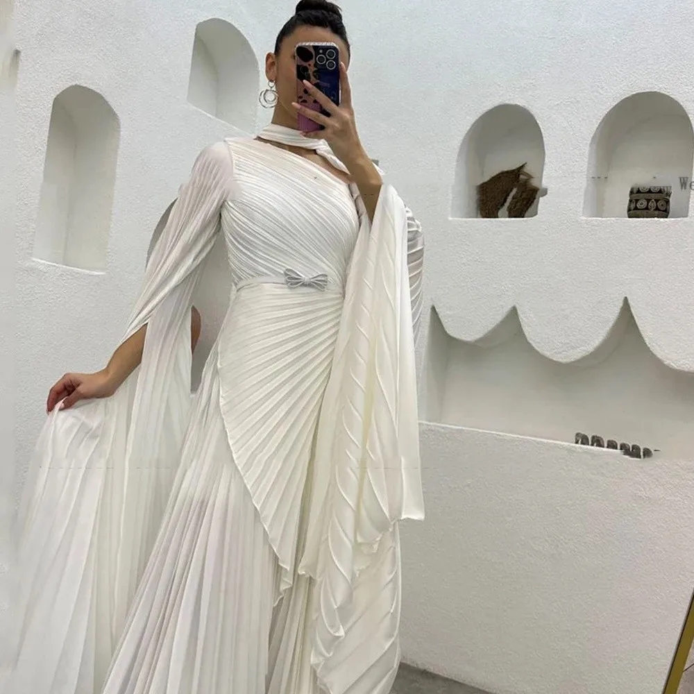 Eightale Chiffon Evening Dress Long Sleeves Custom made A Line Prom Party Gowns Elegant Evening Dress Woman robe de soirée femm