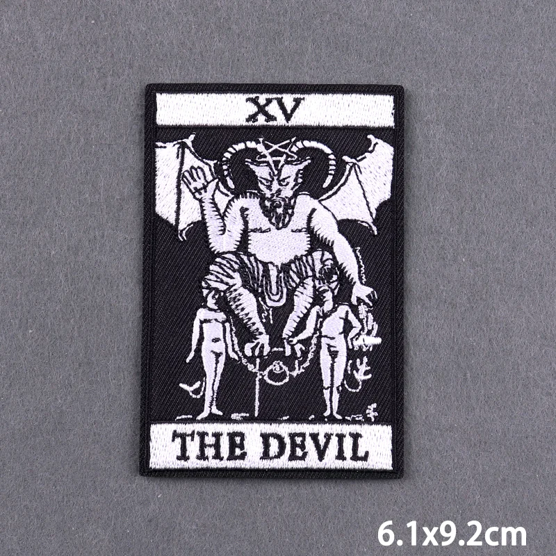The Devil Iron On Patches For Clothes Skull Tarot Embroidery Patches On Clothes DIY Applique Ironing Stickers Fusible Patch