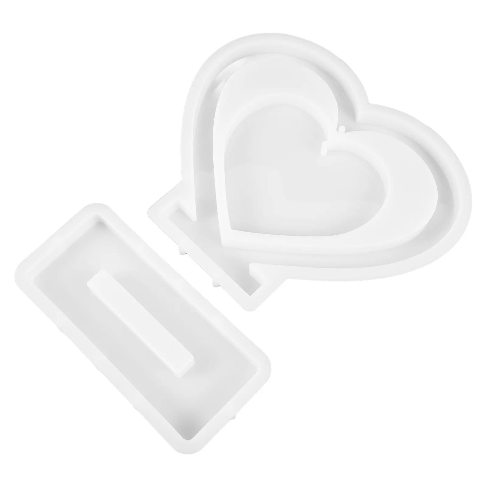 1 مجموعة على شكل قلب إطار صور قوالب السيليكون DIY بها بنفسك الراتنج الحرفية ديكور المنزل صنعة بديعة قوالب الصب قابلة لإعادة الاستخدام