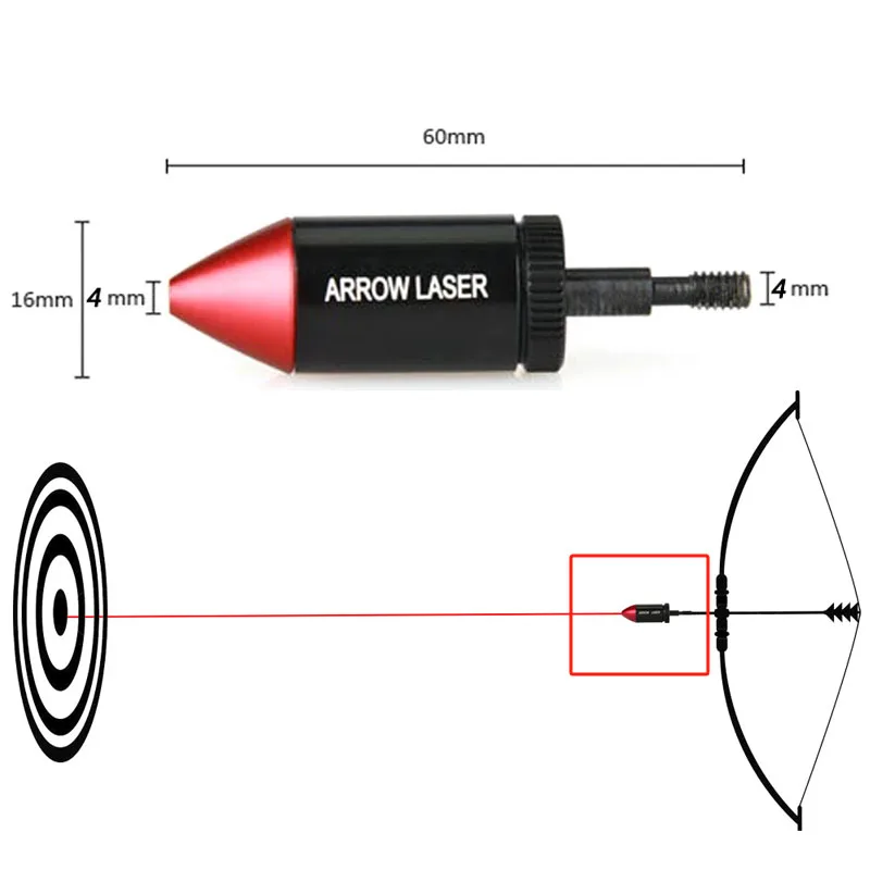 With Battery Premium Quality Arrow Laser Bore Sight Collimator Red Dot for Bow Crossbow Archery Arrow Target Shooting Hunting