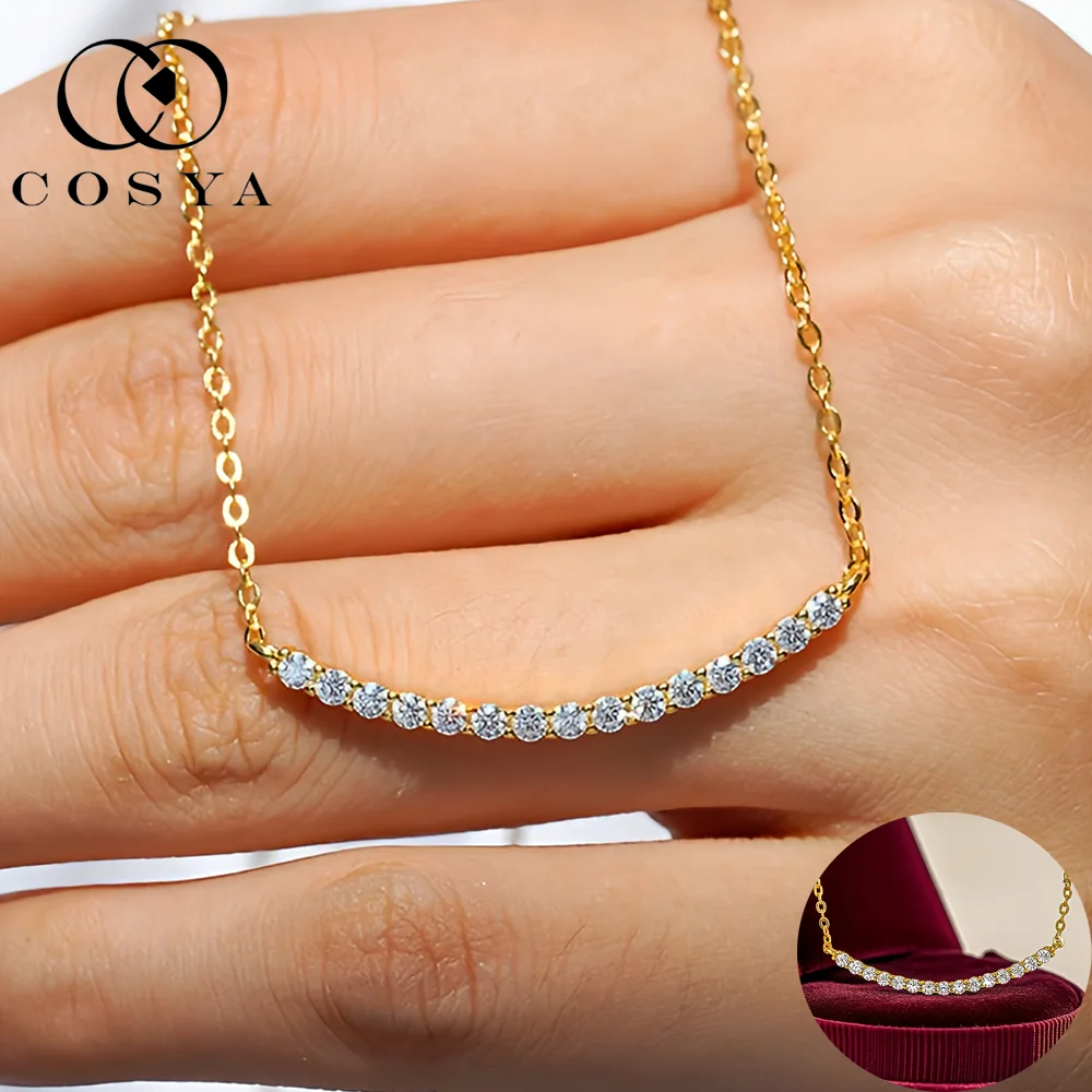 

COSYA GRA Certified 1CT Full Moissanite Necklace For Women 100% S925 Silver Wedding Fine Classic Jewelry Gifts Wholesale