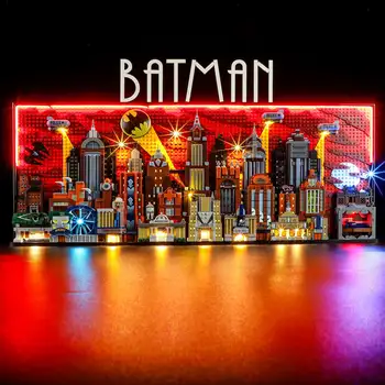 Se světlem Animovaný seriál Gotham City Skyline Stavební blok Model Moc 76271 Zobrazení Montážní Cihlové Hračky Pro Chlapce Dárek 6 nejlepší prodej hodinky z lega - №2