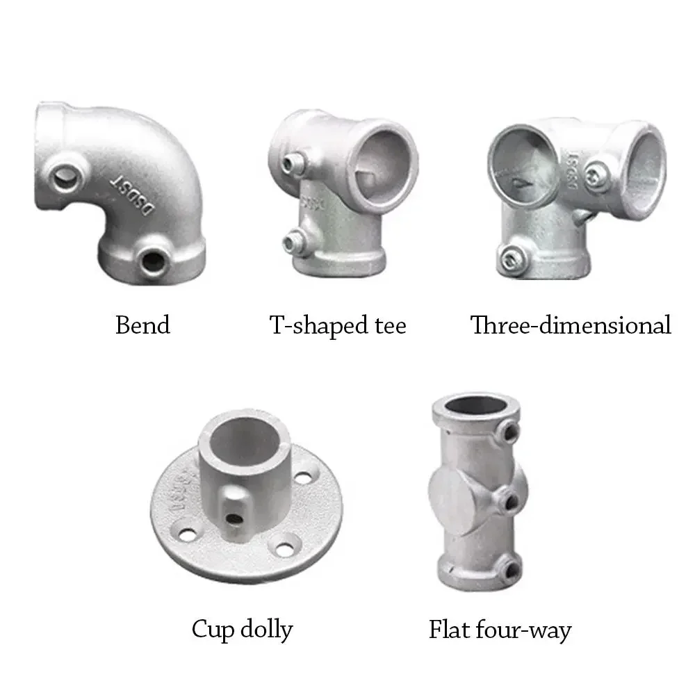 Dn15 Dn20 Dn25 1\2''/3\4" Pipe Fitting Connector Aluminum Alloy Steel Circular Pipe Connector Elbow Corner Frame Fasteners
