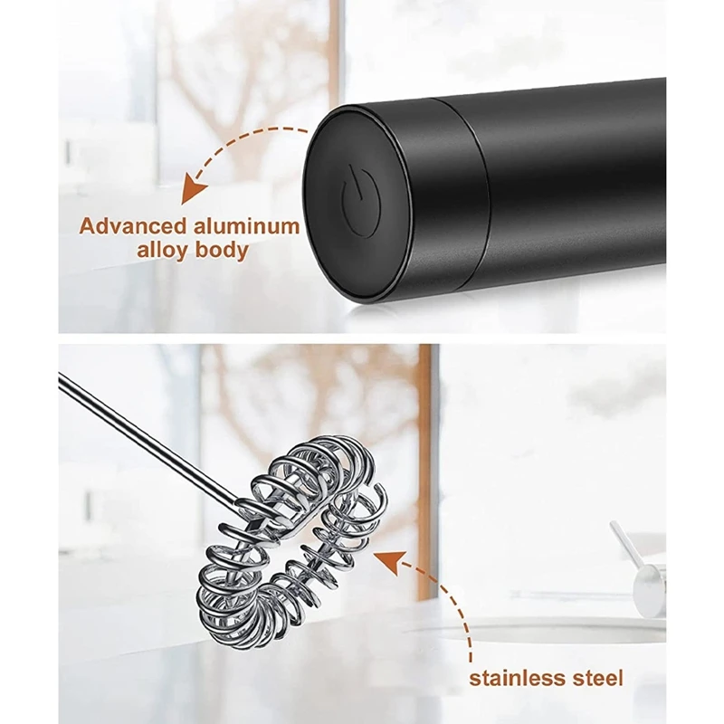 Espumador de leche eléctrico AD con Motor de alto rendimiento, Espumador de leche de aleación de aluminio para café con leche, capuchino y chocolate caliente