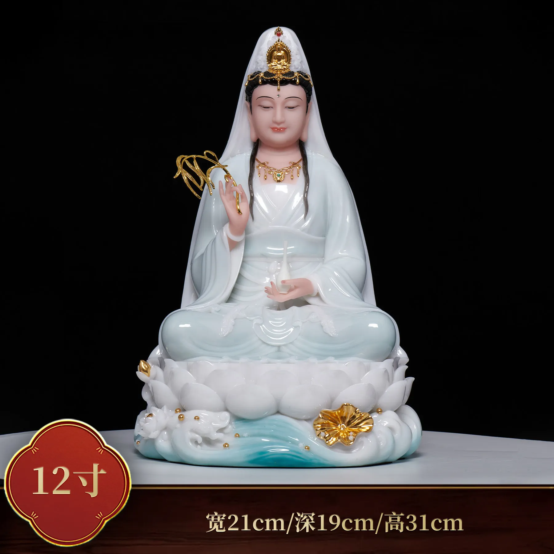 Cz guanyin bodhisattva buddha statue for home offerings god statue  ornaments maitreya buddha white marble