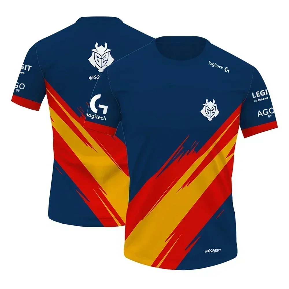 

2025 Summer New 3D Printed T-shirt Top Men's Gaming Server G2 Team Same Style E-sports Original Style Short Sleeve Oversized T-s