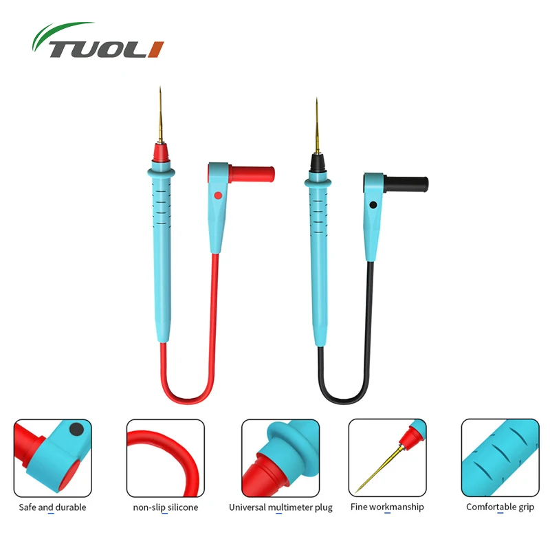 TUOLI TL-10S Superfine Universal Digital Multimeter Probe Test Lead Needle Tip Tester Lead Probe Wire Pen Cable Multimeter Wire